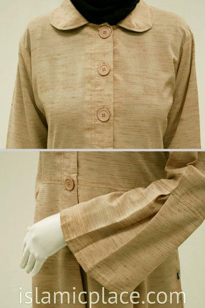 Close up Honey Tweed Pleated Coat with Round Collar - BQ141