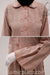 Close up Tea Pink Tweed Pleated Coat with Round Collar - BQ141