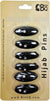 Black - Waves Khimar Hijab Pin Pack with Rhinestones (Pack of 6 Pins)