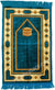 Teal Blue and Rustic Gold Prayer Rug with Simple Kaba Design