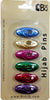 Silky Multi-colored Spiral Khimar Hijab Pin Pack with Rhinestones (Pack of 6 Pins)