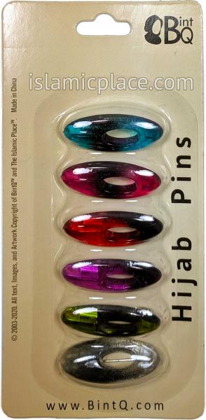 Dark Translucent - Classic Khimar-Hijab Pin Pack with Oval (Pack of 6 Pins)