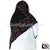 Red and Silver Daisies Long Rectangle Shayla Hijab with Stones 32"x72"