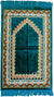 Teal Blue Prayer Rug with Scallop Mihrab