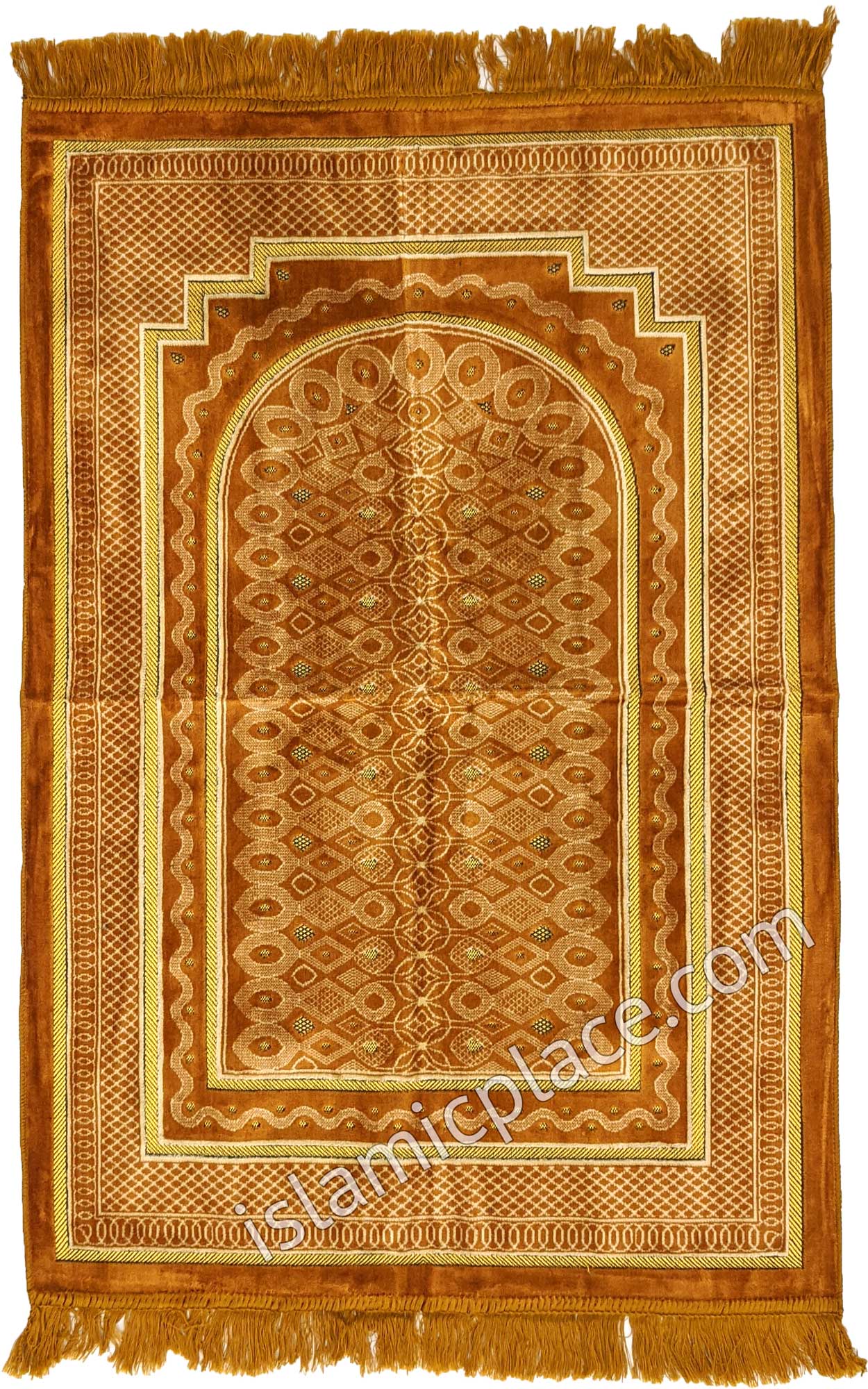 Golden Prayer Rug with Pattern Mihrab (Big & Tall size)