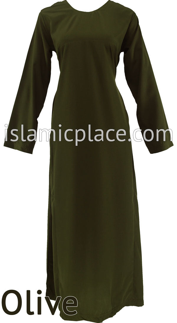 Olive Green - Girl's Basics Plain Abaya by BintQ