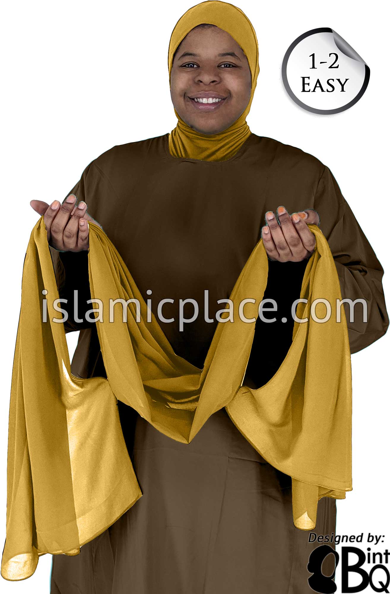 Golden Sand Plain - Salima 1-2 Easy Georgette Shayla Long Rectangle Hijab 30"x70"