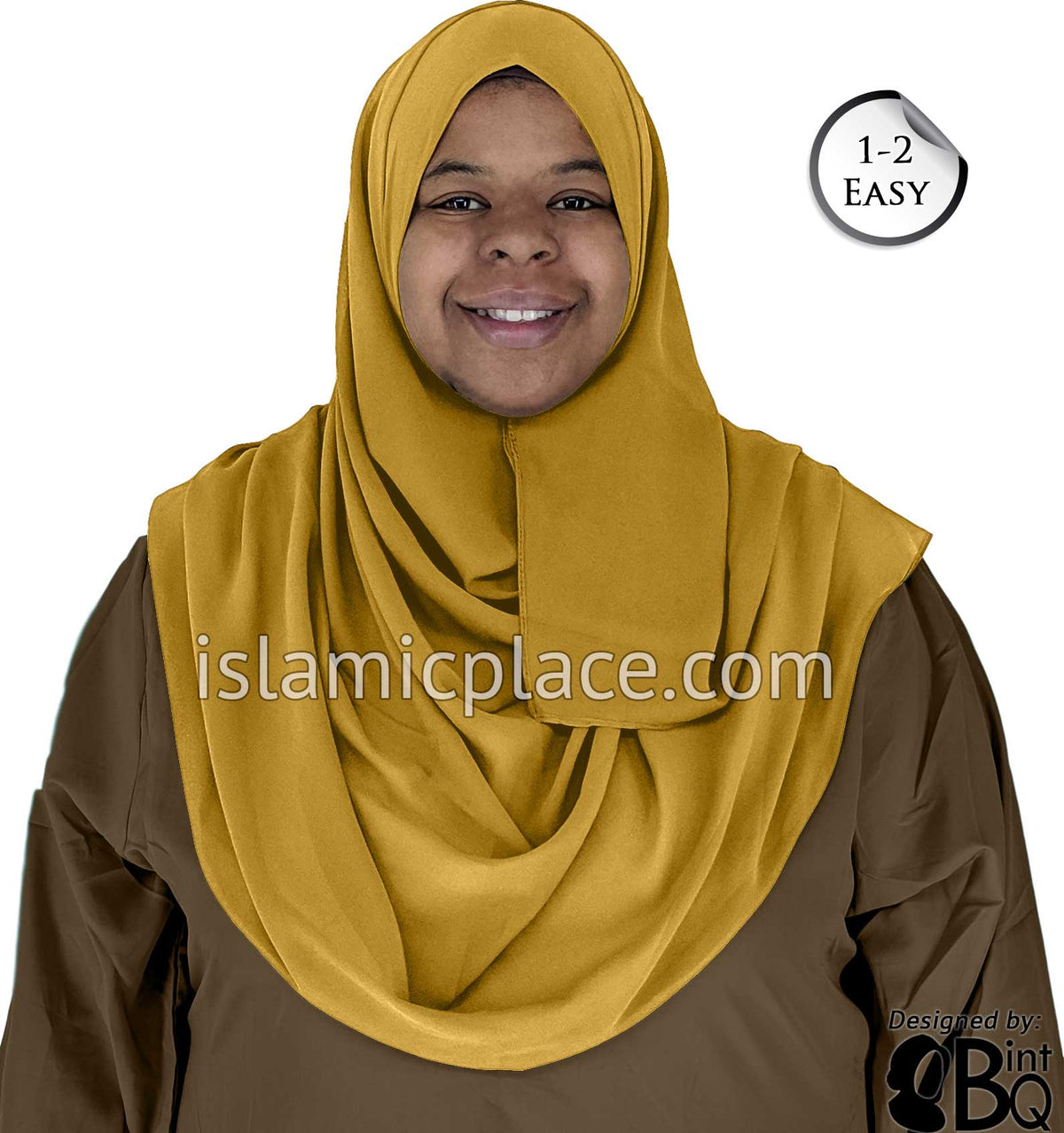 Golden Sand Plain - Salima 1-2 Easy Georgette Shayla Long Rectangle Hijab 30"x70"