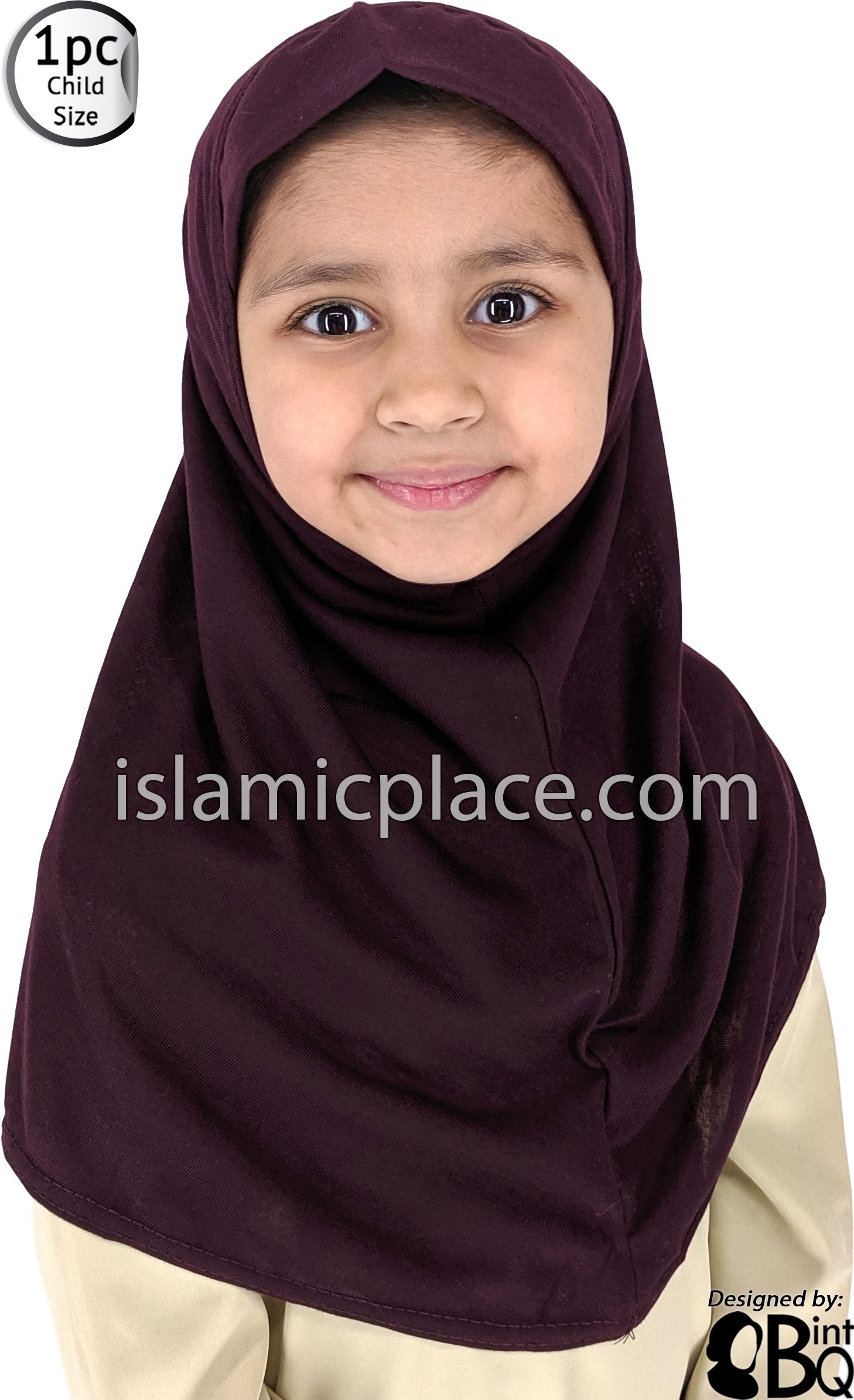 Plum - Plain Girl size (1-piece) Hijab Al-Amira