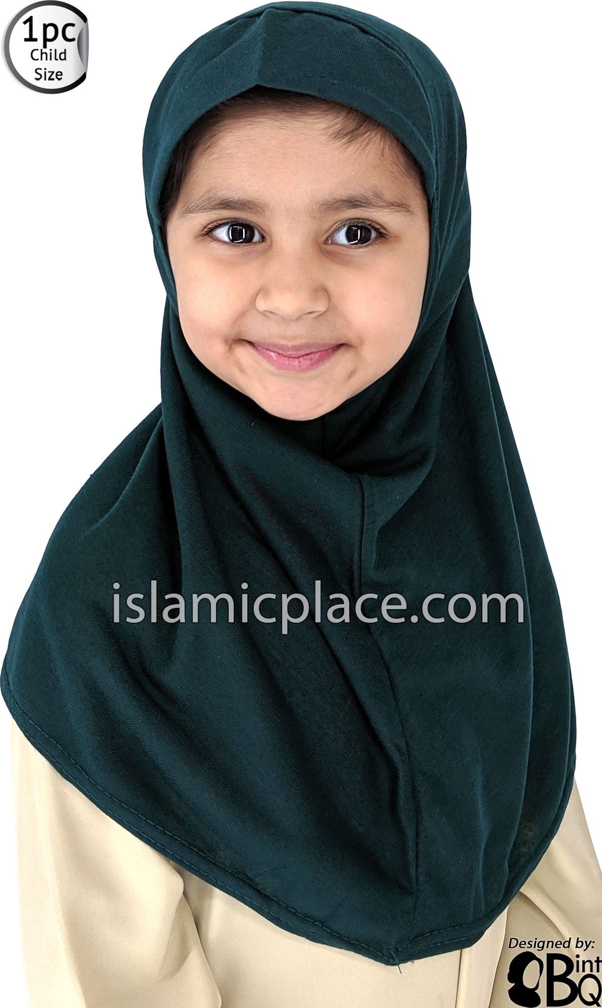 Teal - Plain Girl size (1-piece) Hijab Al-Amira
