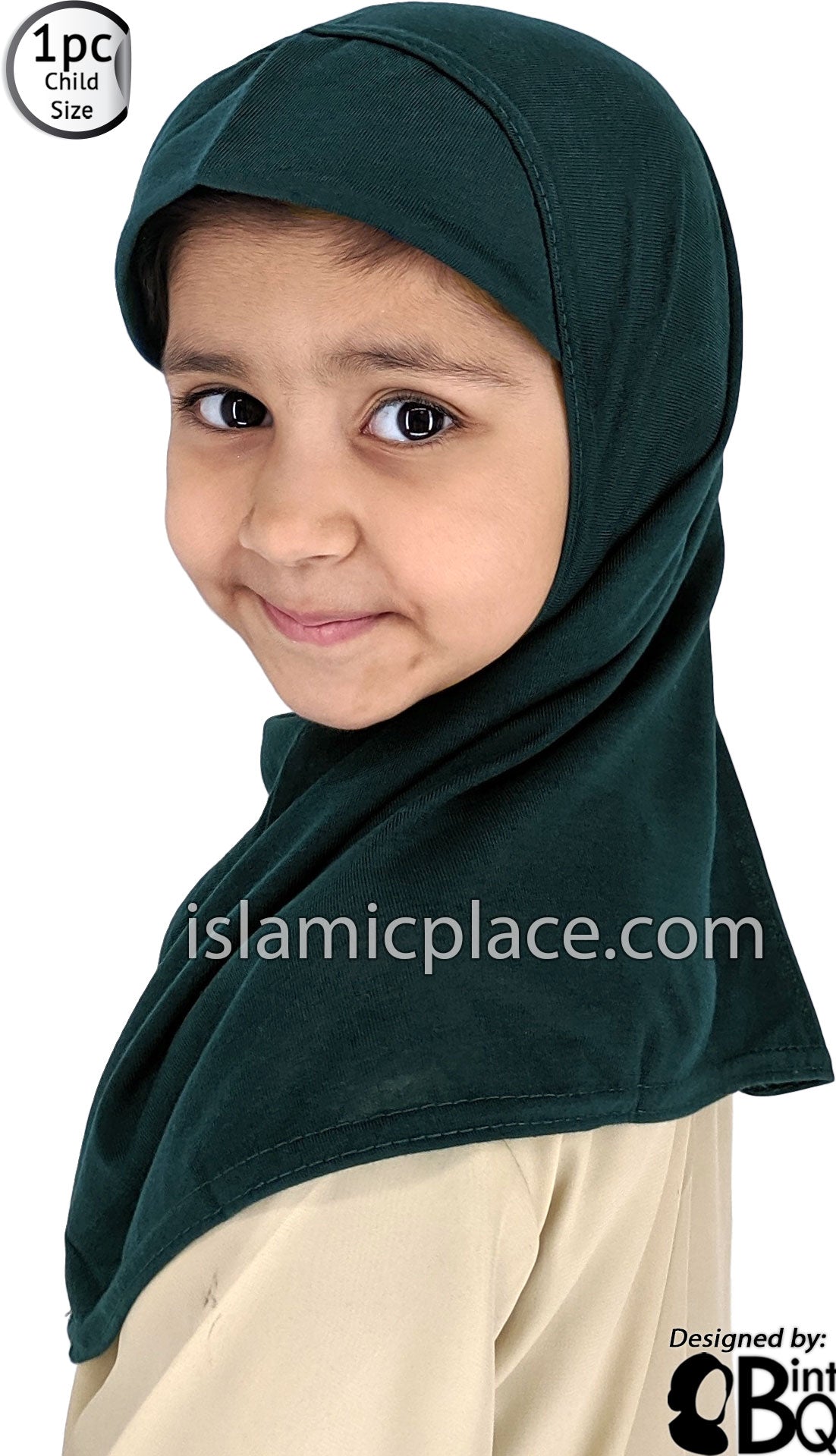 Teal - Plain Girl size (1-piece) Hijab Al-Amira