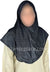 Black & Silver - Metallic Teen to Adult (Large) Hijab Al-Amira (1-piece style)
