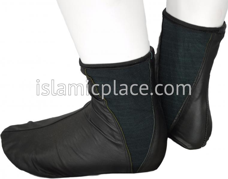 Black - Elastic Slip-on Khuff Leather socks