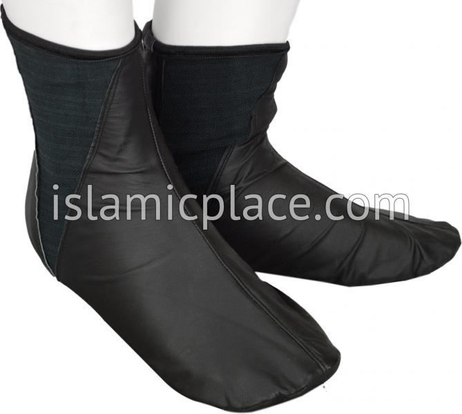 Black - Elastic Slip-on Khuff Leather socks