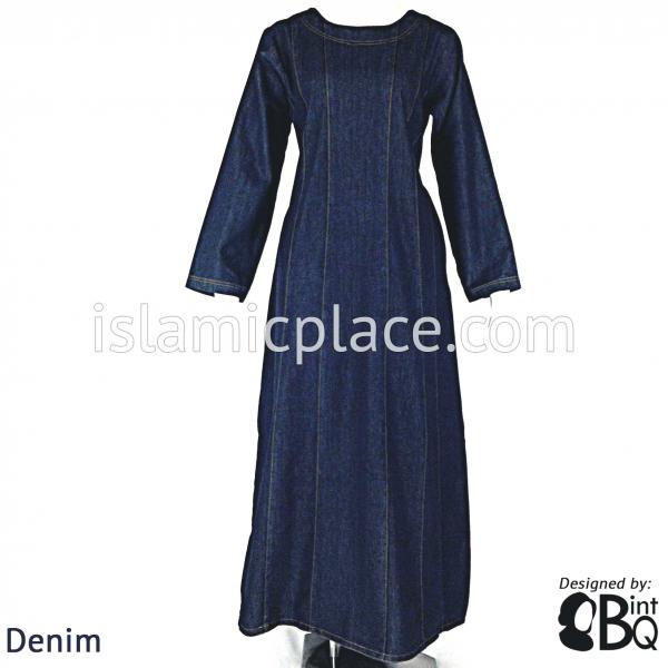 Blue Denim - Sadika Structured Denim Abaya by BintQ - BQ296