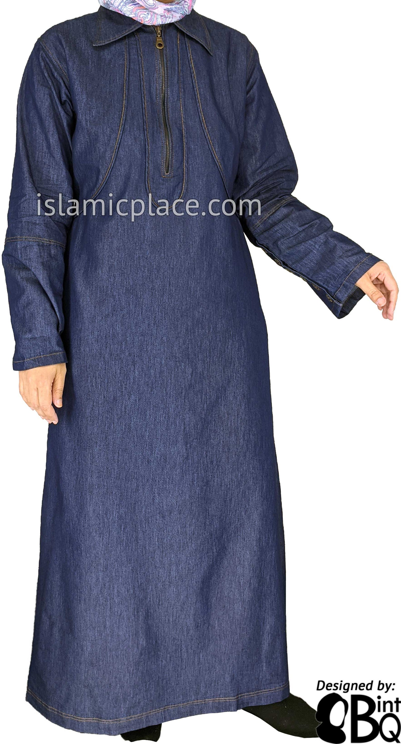 Wajeeha Versatile Blue Denim Abaya by BintQ - BQ265