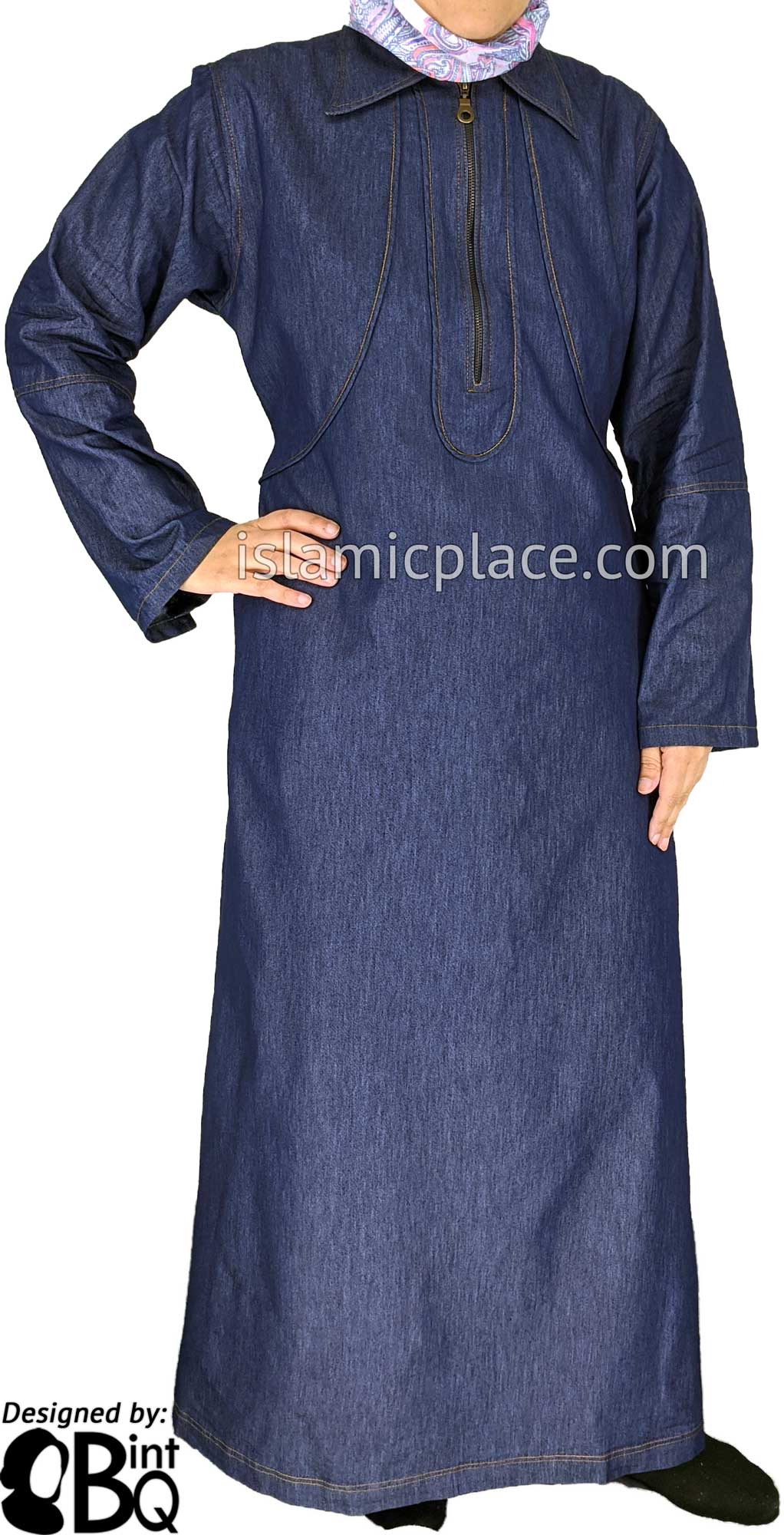 Wajeeha Versatile Blue Denim Abaya by BintQ - BQ265