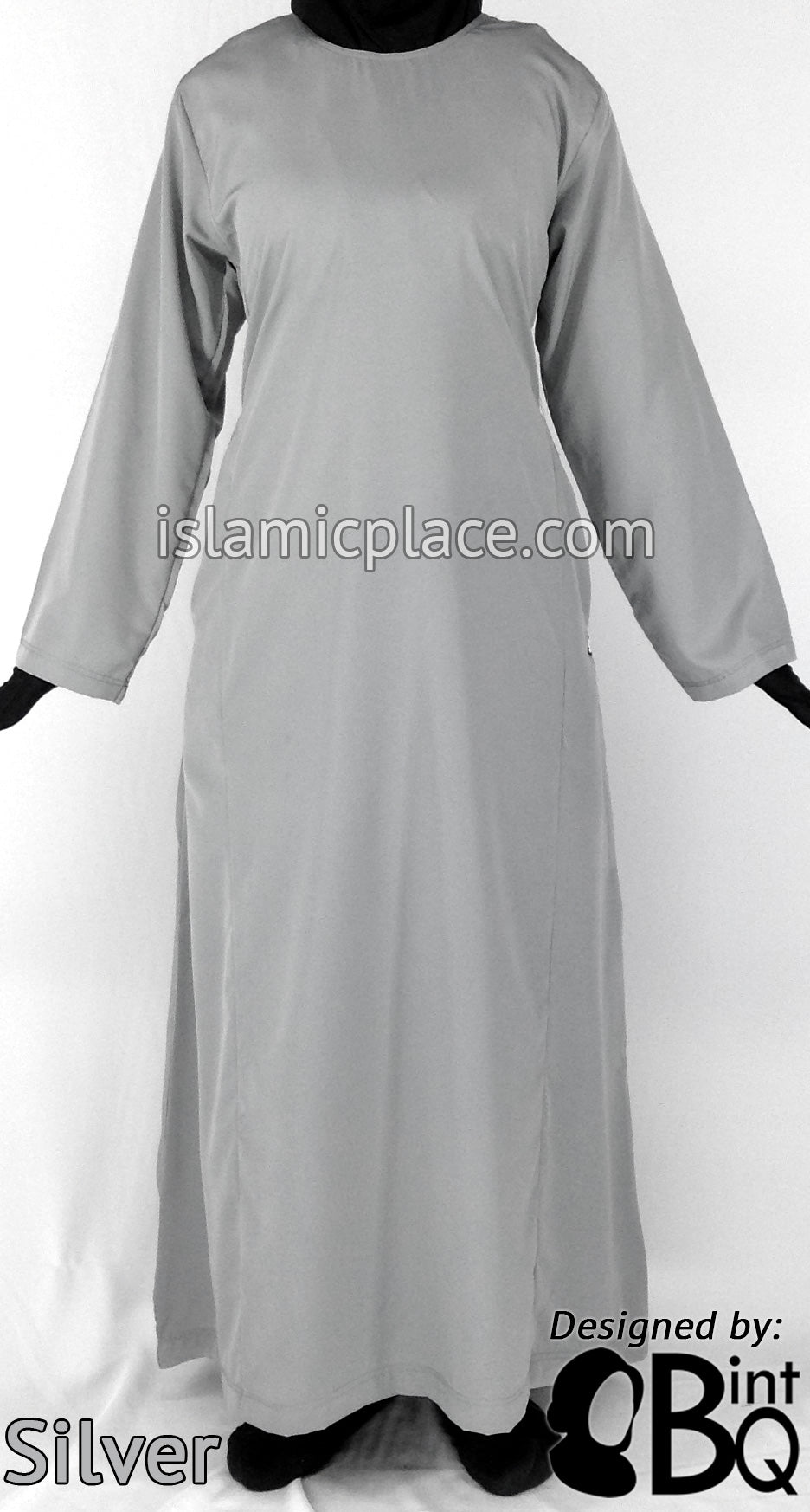 Silver - Basics Plain Abaya by BintQ