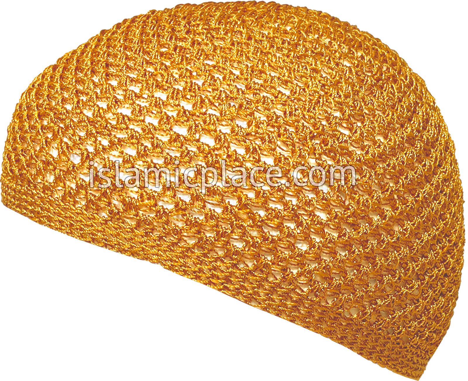 Gold - Nylon Knitted Solid Kufi