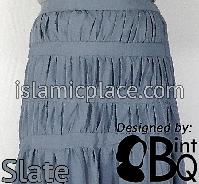 Slate - Ruqayyah Ruched Skirt by BintQ - BQ119