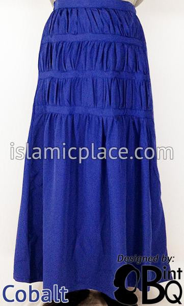 Cobalt - Ruqayyah Ruched Skirt by BintQ - BQ119