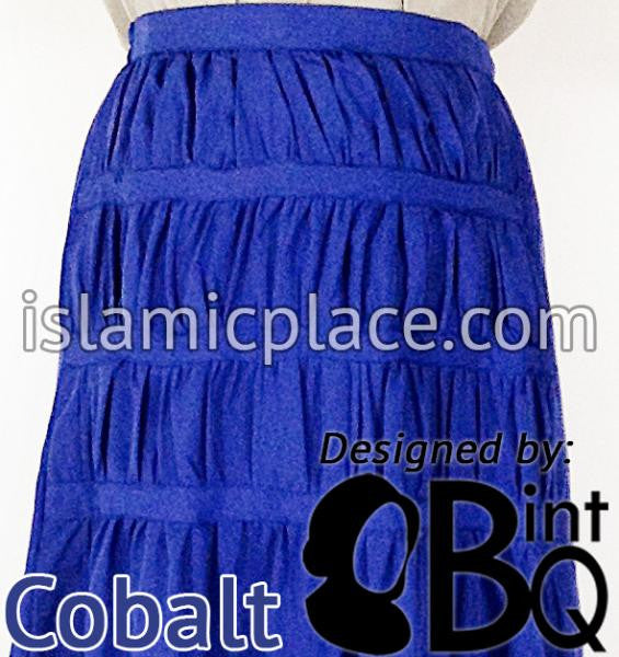 Cobalt - Ruqayyah Ruched Skirt by BintQ - BQ119