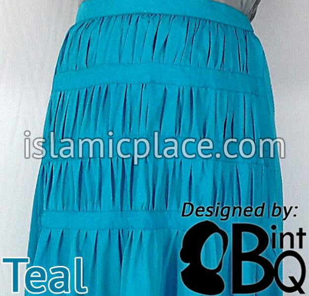 Teal - Ruqayyah Ruched Skirt by BintQ - BQ119
