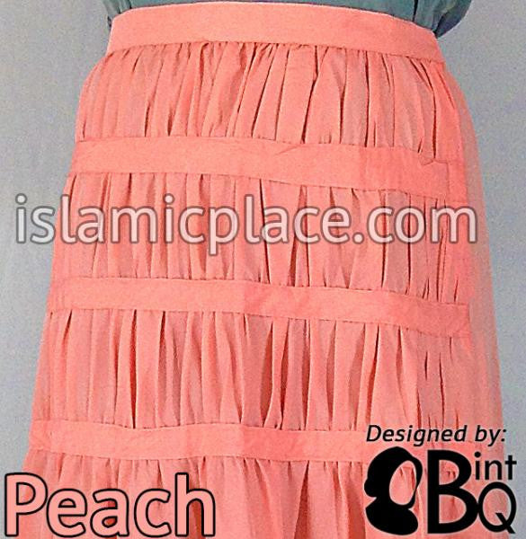 Peach - Ruqayyah Ruched Skirt by BintQ - BQ119