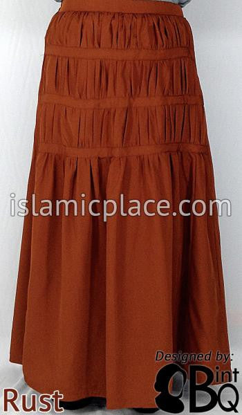 Rust - Ruqayyah Ruched Skirt by BintQ - BQ119