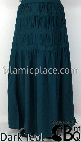 Dark Teal - Ruqayyah Ruched Skirt by BintQ - BQ119