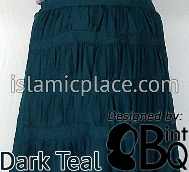 Dark Teal - Ruqayyah Ruched Skirt by BintQ - BQ119