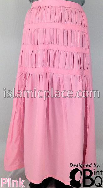 Pink - Ruqayyah Ruched Skirt by BintQ - BQ119