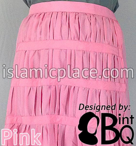 Pink - Ruqayyah Ruched Skirt by BintQ - BQ119