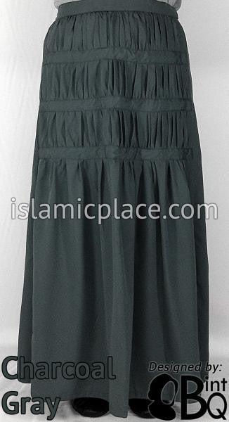 Charcoal Gray - Ruqayyah Ruched Skirt by BintQ - BQ119