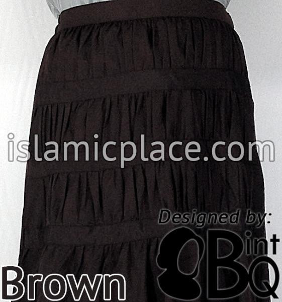 Brown - Ruqayyah Ruched Skirt by BintQ - BQ119