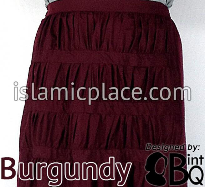 Burgundy - Ruqayyah Ruched Skirt by BintQ - BQ119