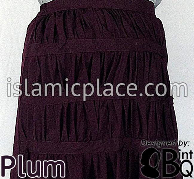 Plum - Ruqayyah Ruched Skirt by BintQ - BQ119