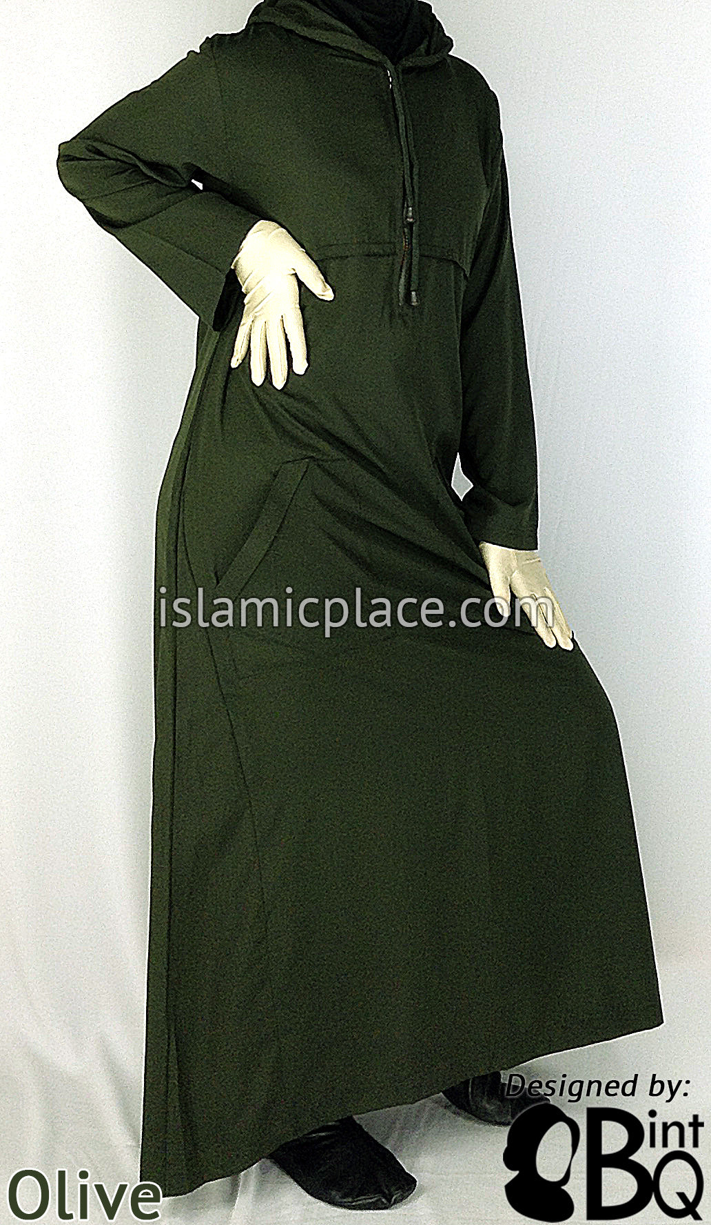 Olive - Sakina Sporty Hooded Abaya by BintQ - BQ193