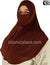 Brown - Plain Teen to Adult (Large) Hijab Al-Amira with Built-in Niqab