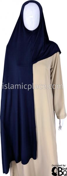 Navy Blue Plain - Easy Aisha Jersey Shayla Long Rectangle Hijab 30"x70"