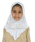 White - Daisy Sketch Hijab Al-Amira - Girl size (1-piece) - Design 2