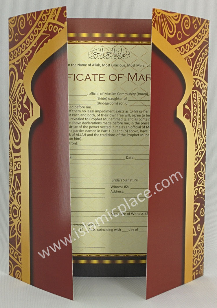 Islamic Marriage Certificate & Contract (Nikaah Certificate)