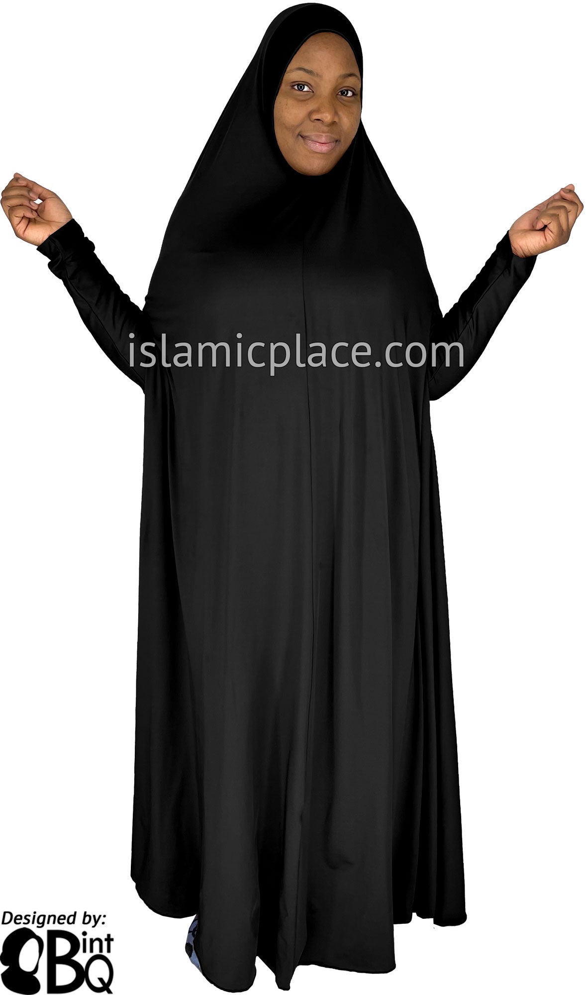 Black - Plain Overhead Abaya with Cuffs