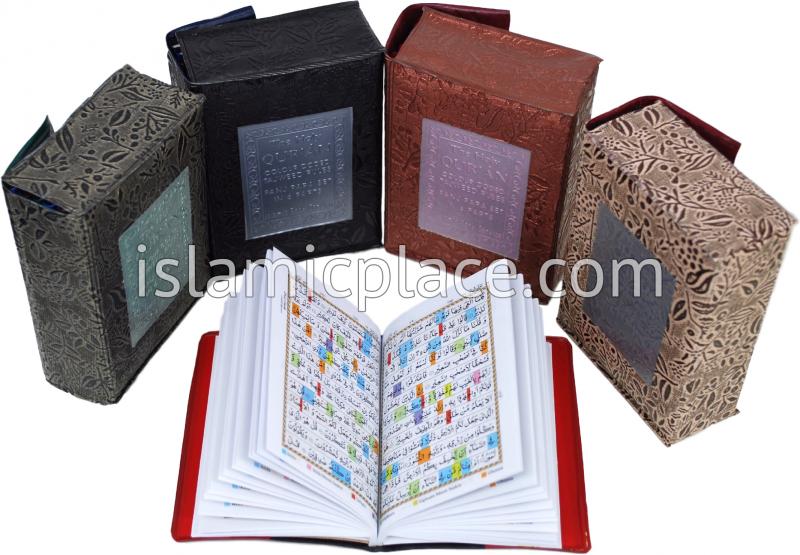 [6 vol set] Arabic: Tajweed Quran Mushaf IndoPak Persian script 5 Parts in each Book (3.5" x 5") Paperback in Velcro Case 13 line