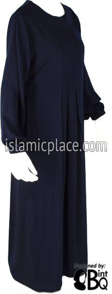 Navy Blue - Sumera Chic Abaya with Baby Doll Inspired Pleats by BintQ - BQ93