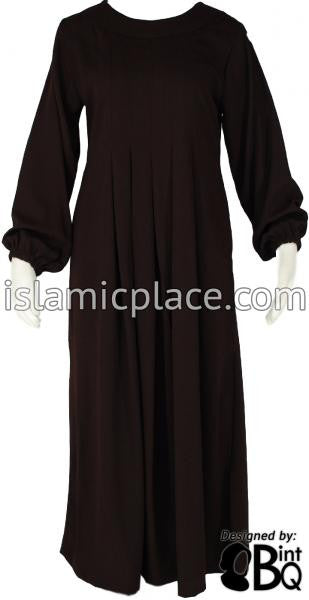 Brown - Sumera Chic Abaya with Baby Doll Inspired Pleats by BintQ - BQ93