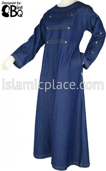 Blue - Nisa Denim Abaya by BintQ - BQ263