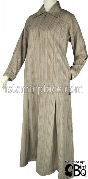 Tan - Zainab Abaya with Collar by BintQ - BQ91