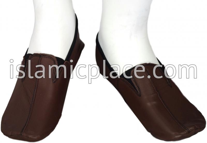 Chocolate Brown - Ankle Low-cut Khuff Leather socks
