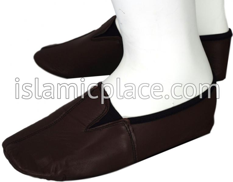 Chocolate Brown - Ankle Low-cut Khuff Leather socks